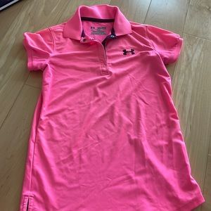 Under armour girls pink polo